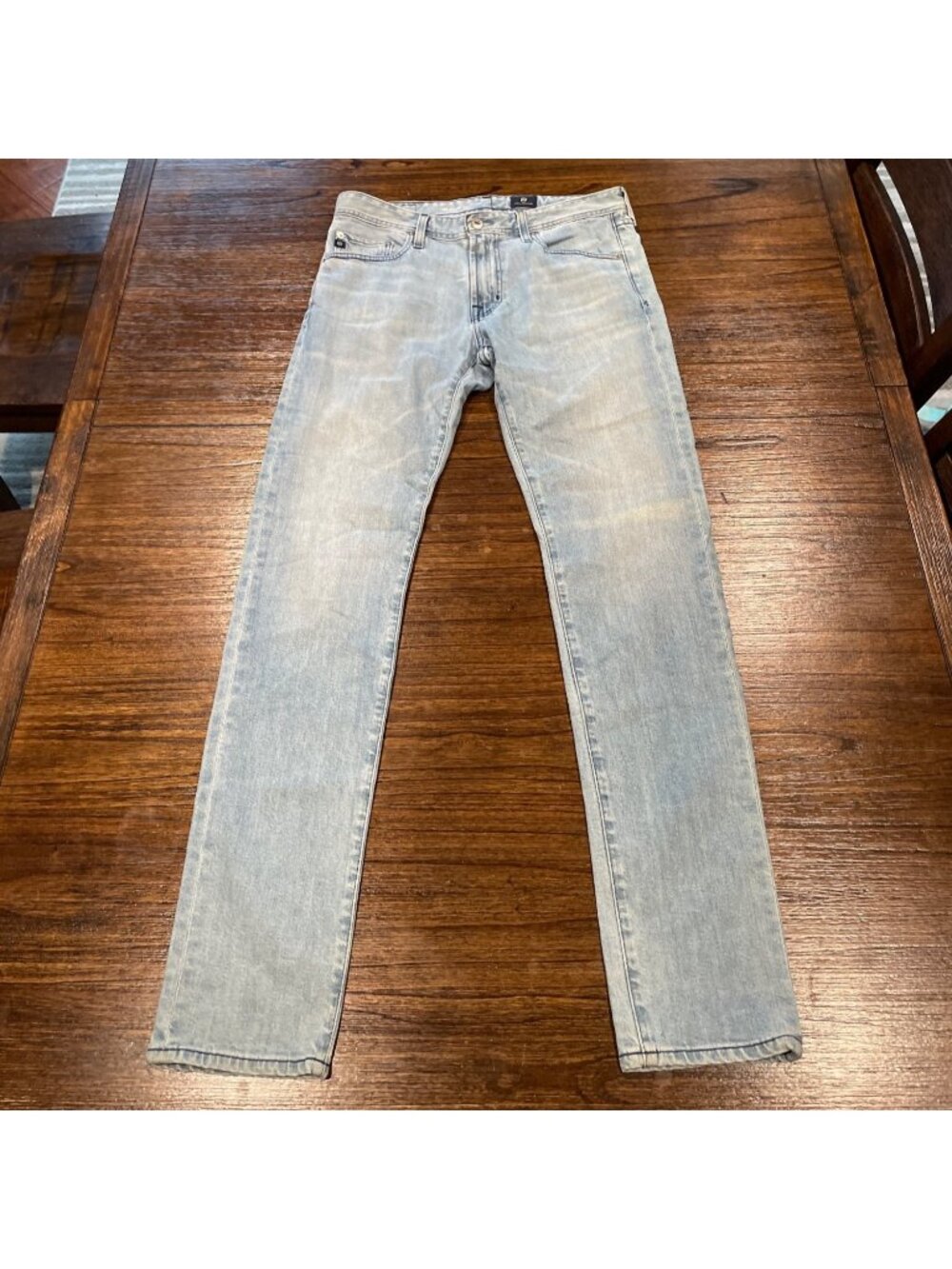 AG Dylan Slim Skinny Jean Men's 31x34 Light Blue Wash Stretch Faded Distressed